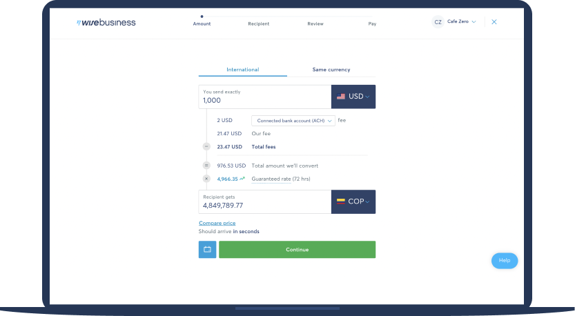 Send money to Colombia